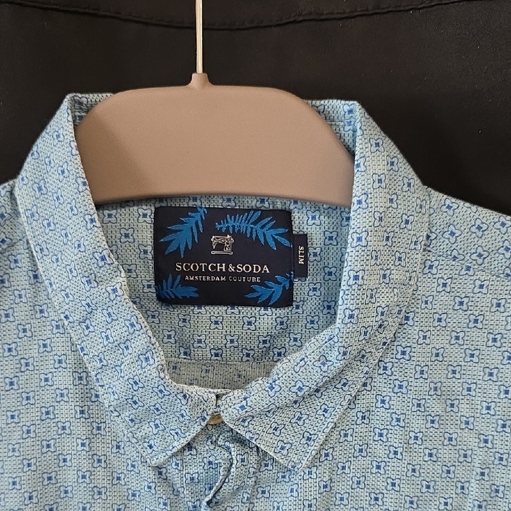 Scotch & Soda Light Blue Geometric Men's Shirt